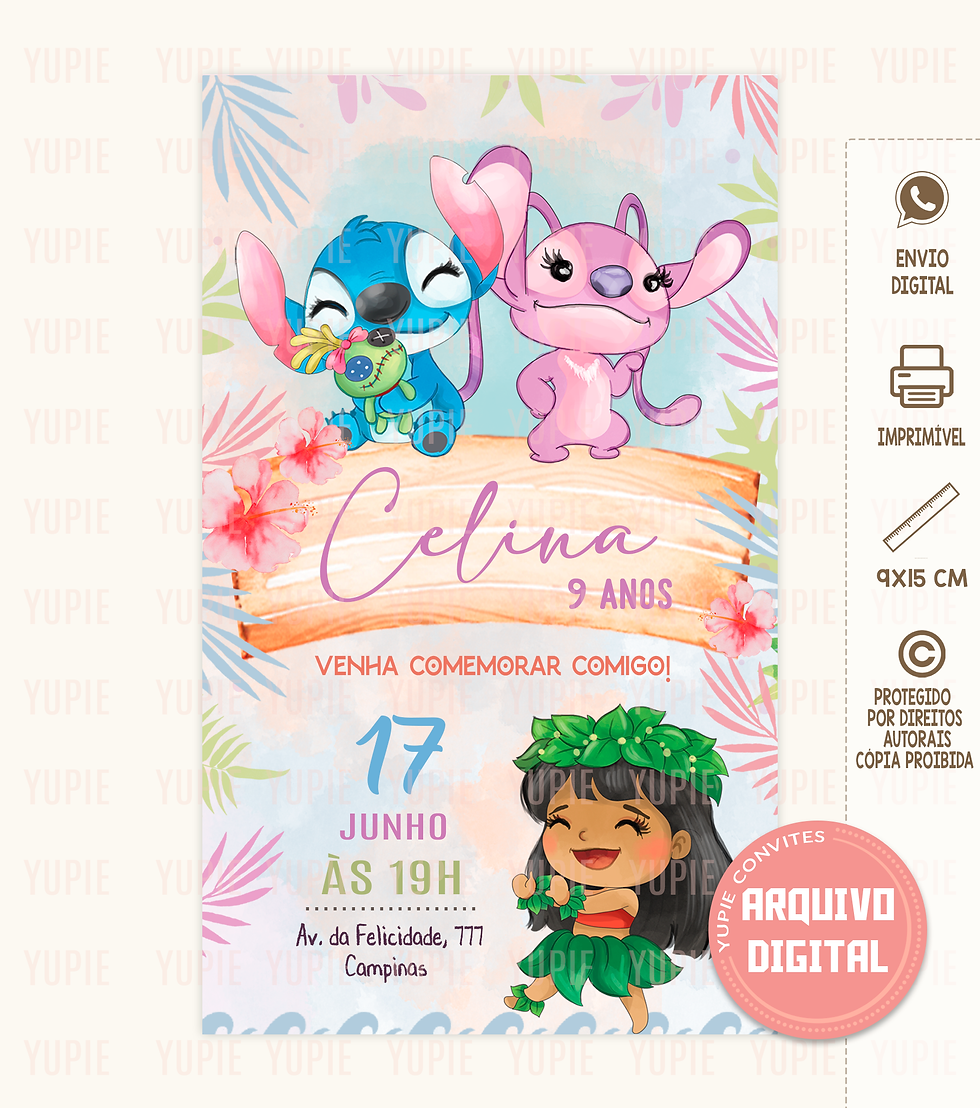 Convite Lilo e Stitch 02 Digital