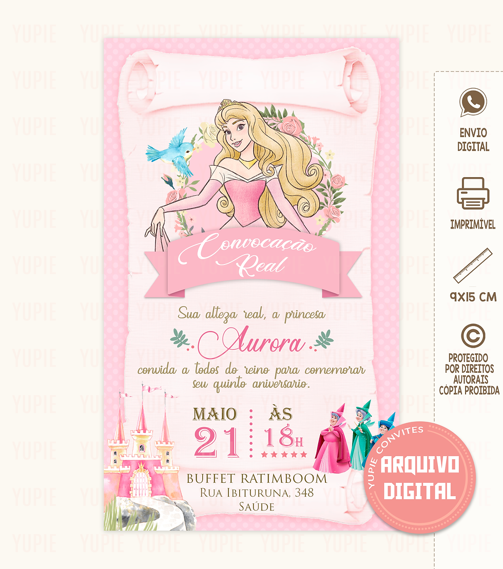Convite Aurora Pergaminho Digital