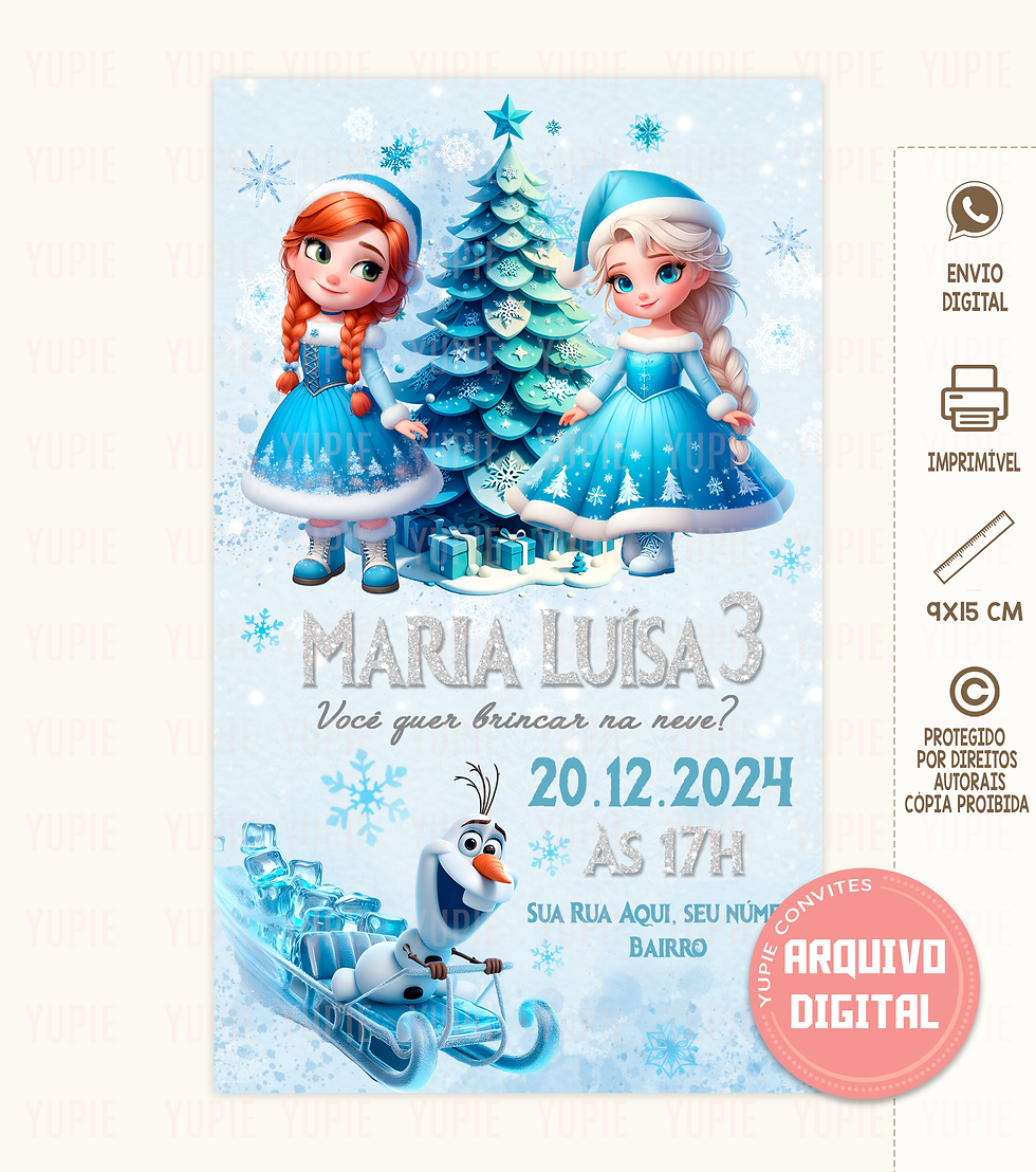 Convite Frozen Natal Digital