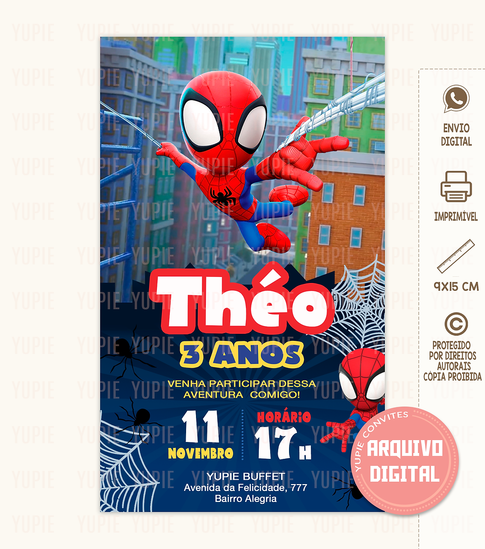 Convite Home Aranha 01 Digital