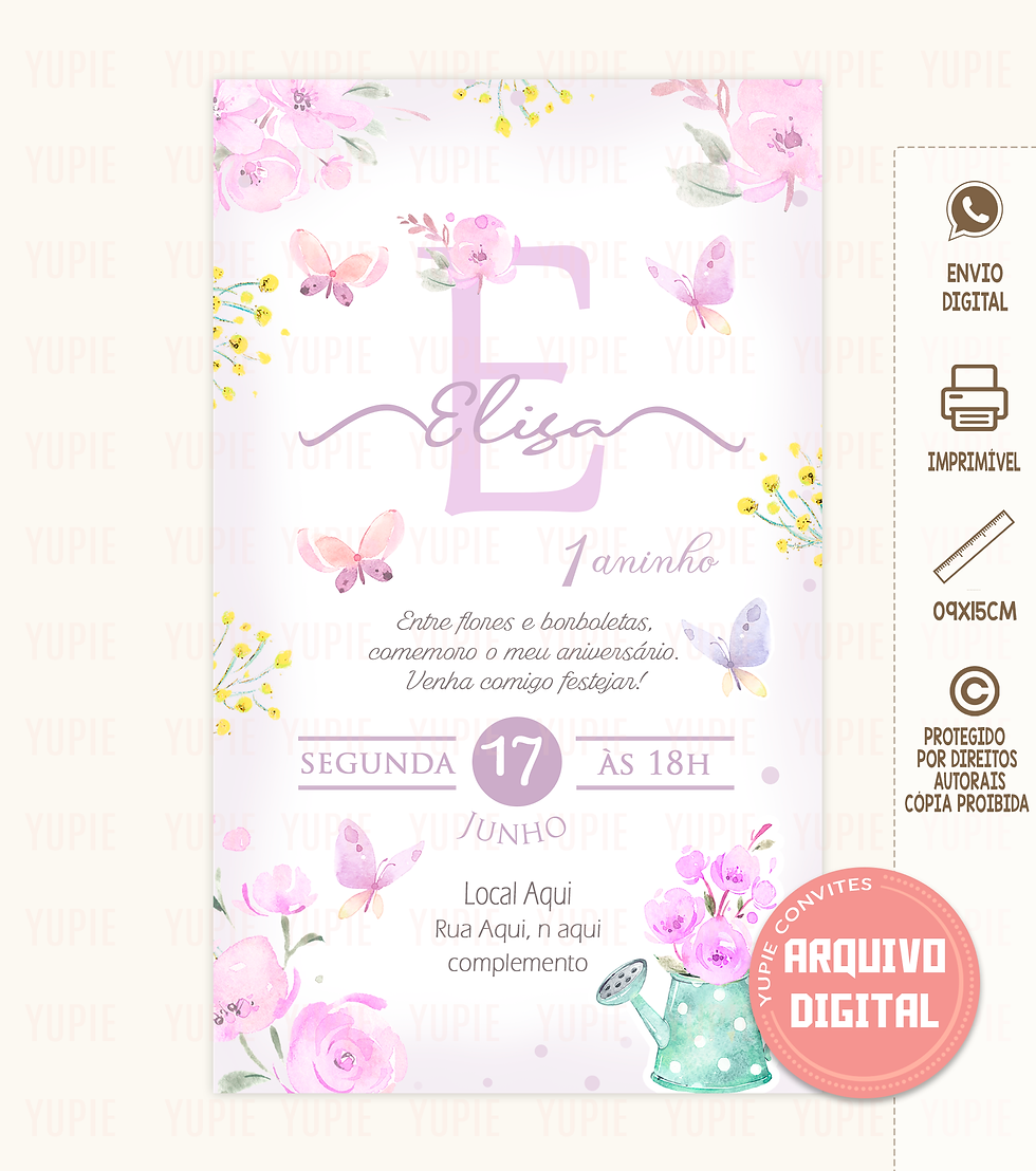 Convite Jardim de Borboletas 02 Lilás Digital