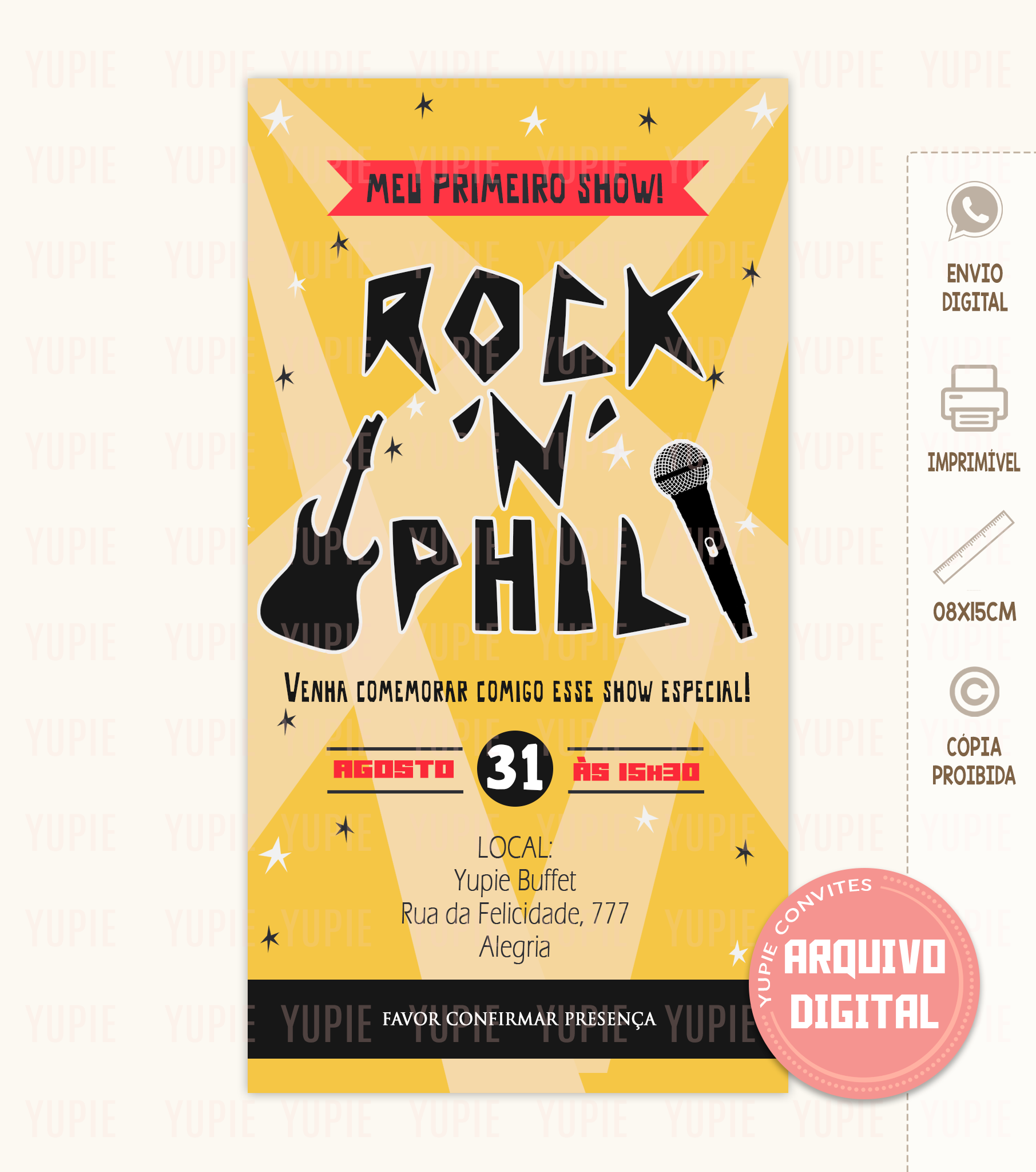 Convite Digital | Rock and Roll