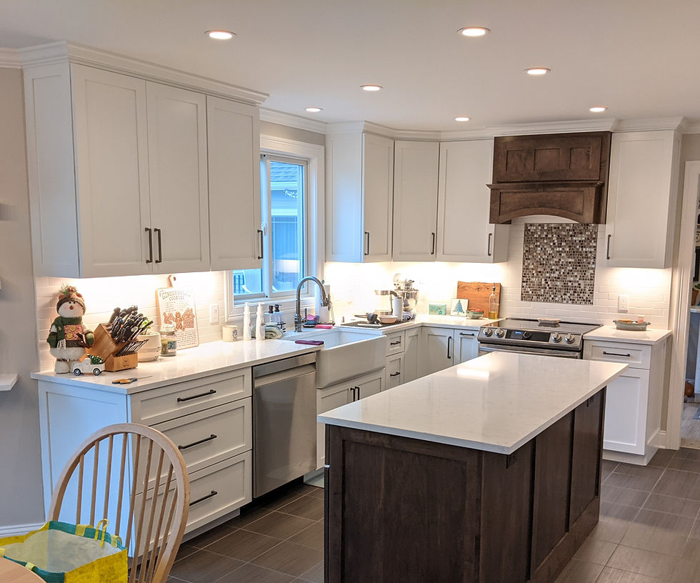 Custom-built cabinets in a small kitchen