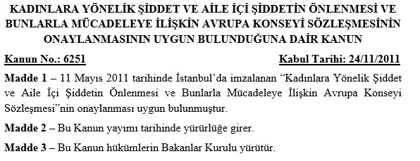 istanbul sözleşmesinin başlığı, 1. 2. ve 3. maddeleri