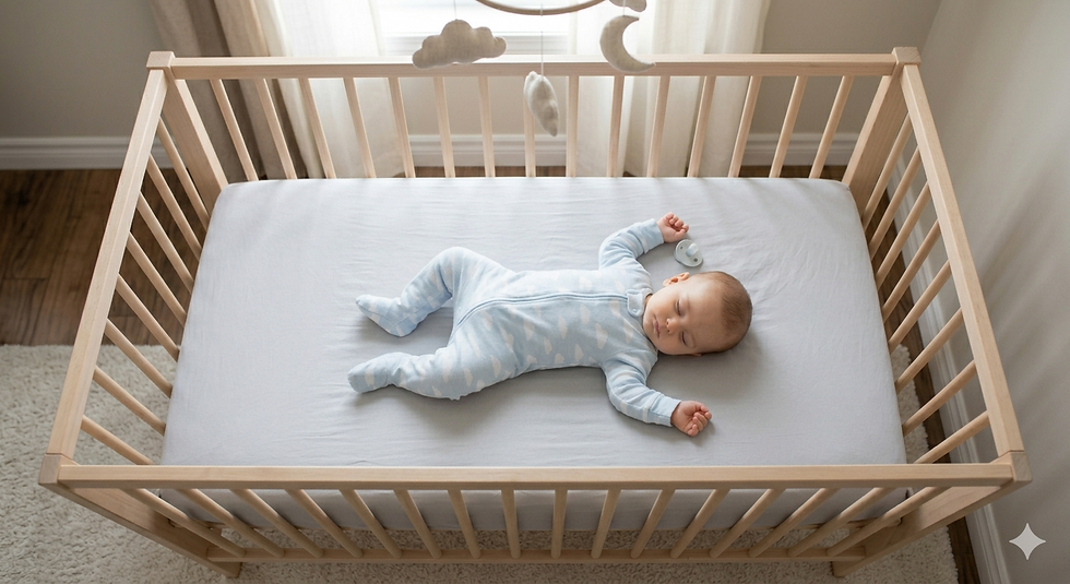 Baby sleeping peacefully in a calm, safe sleep environment — holistic sleep coaching