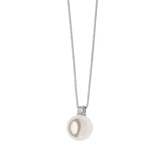 Girocollo Punto luce Perla Akoya in Oro e Diamante REF. GLP 541