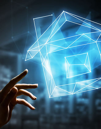 Hand Reaching to Blue House Servicing Quality Control