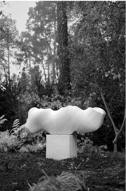 Reclining Body, 2021, marble, length 130 cm