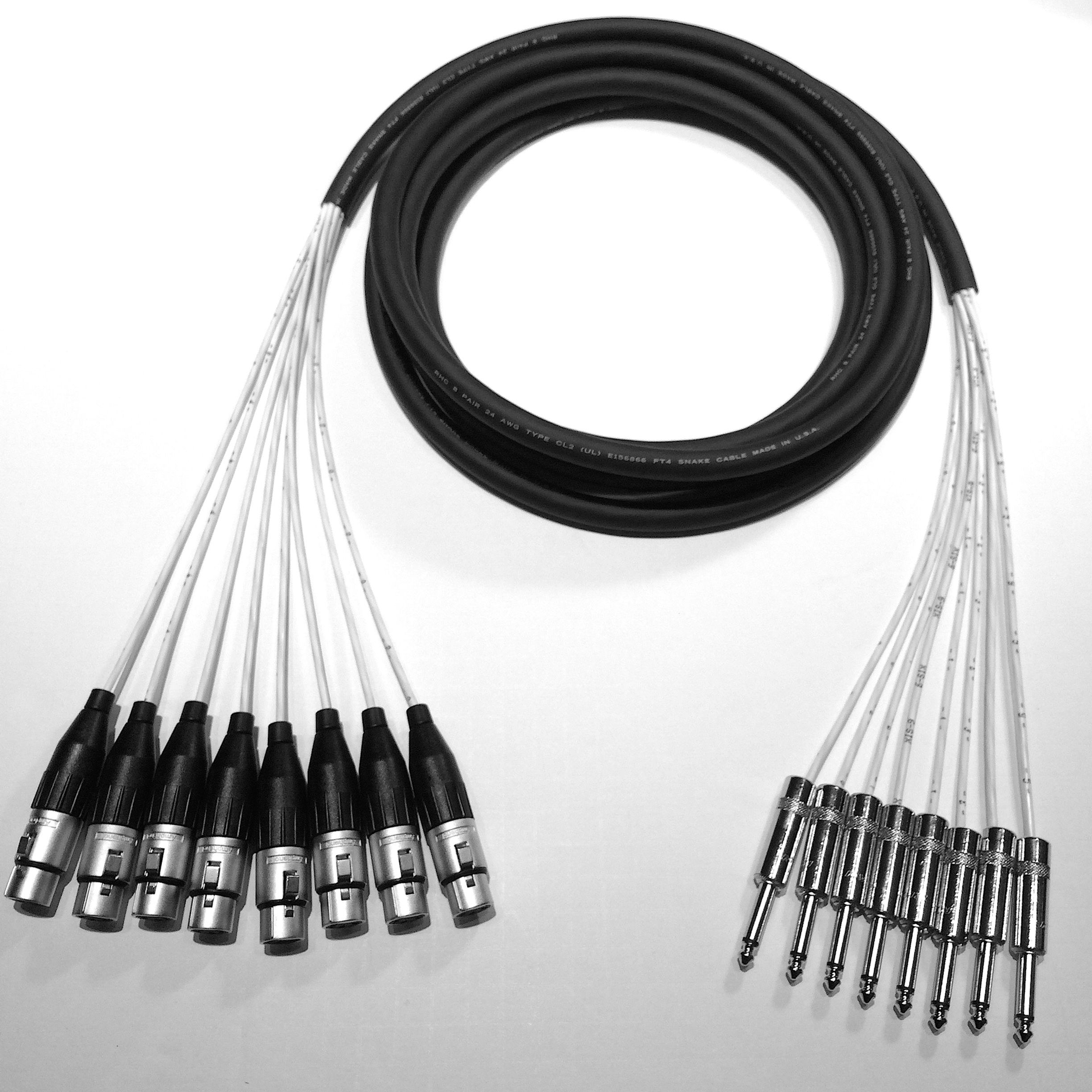 XLR (F) to 1/4" (TS) Eight Channel Snake