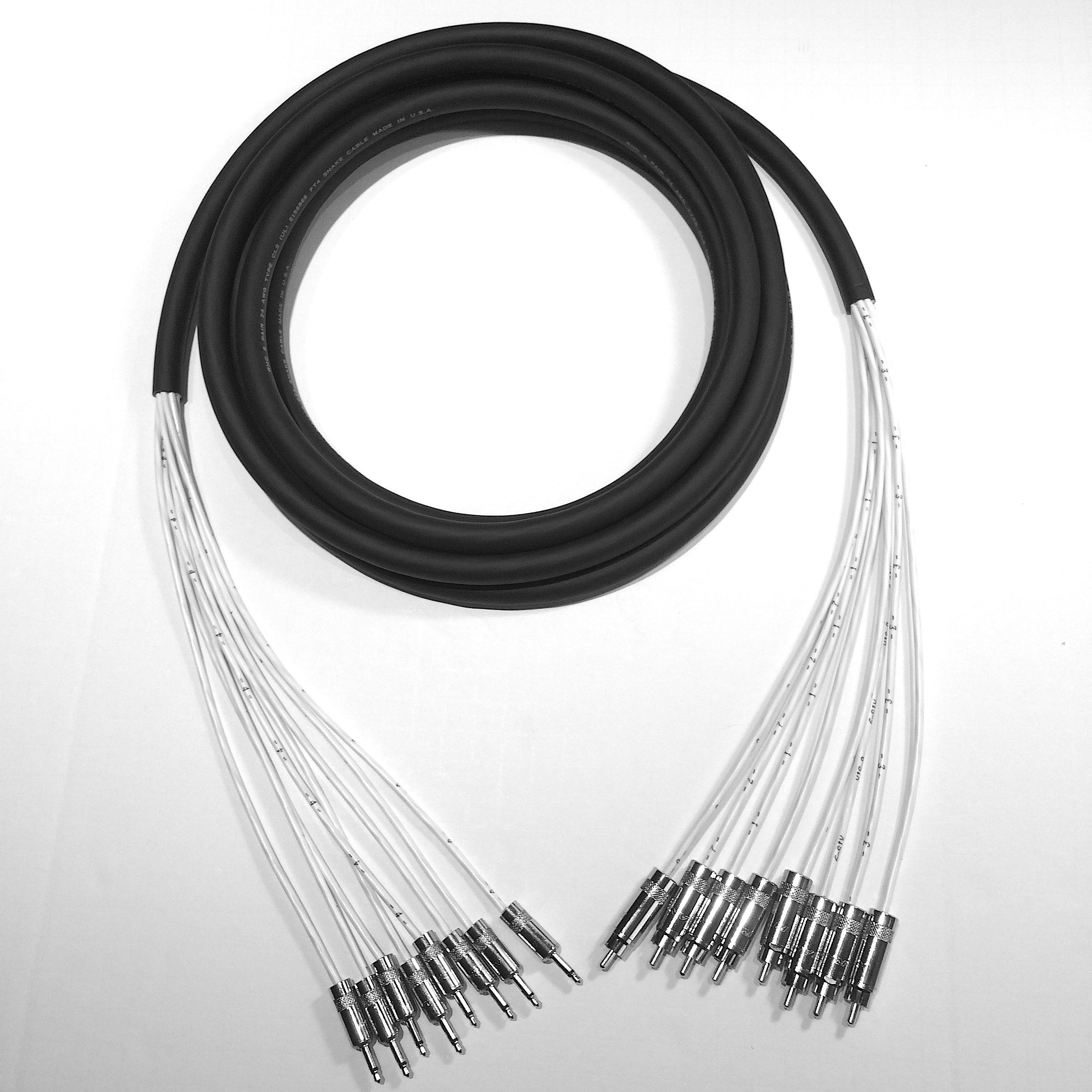 1/8" (TS) to RCA Eight Channel Snake
