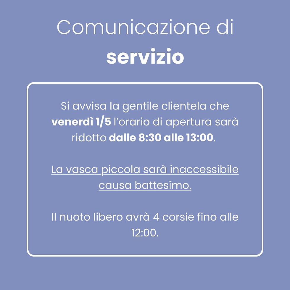 Orario Ridotto 1 Maggio