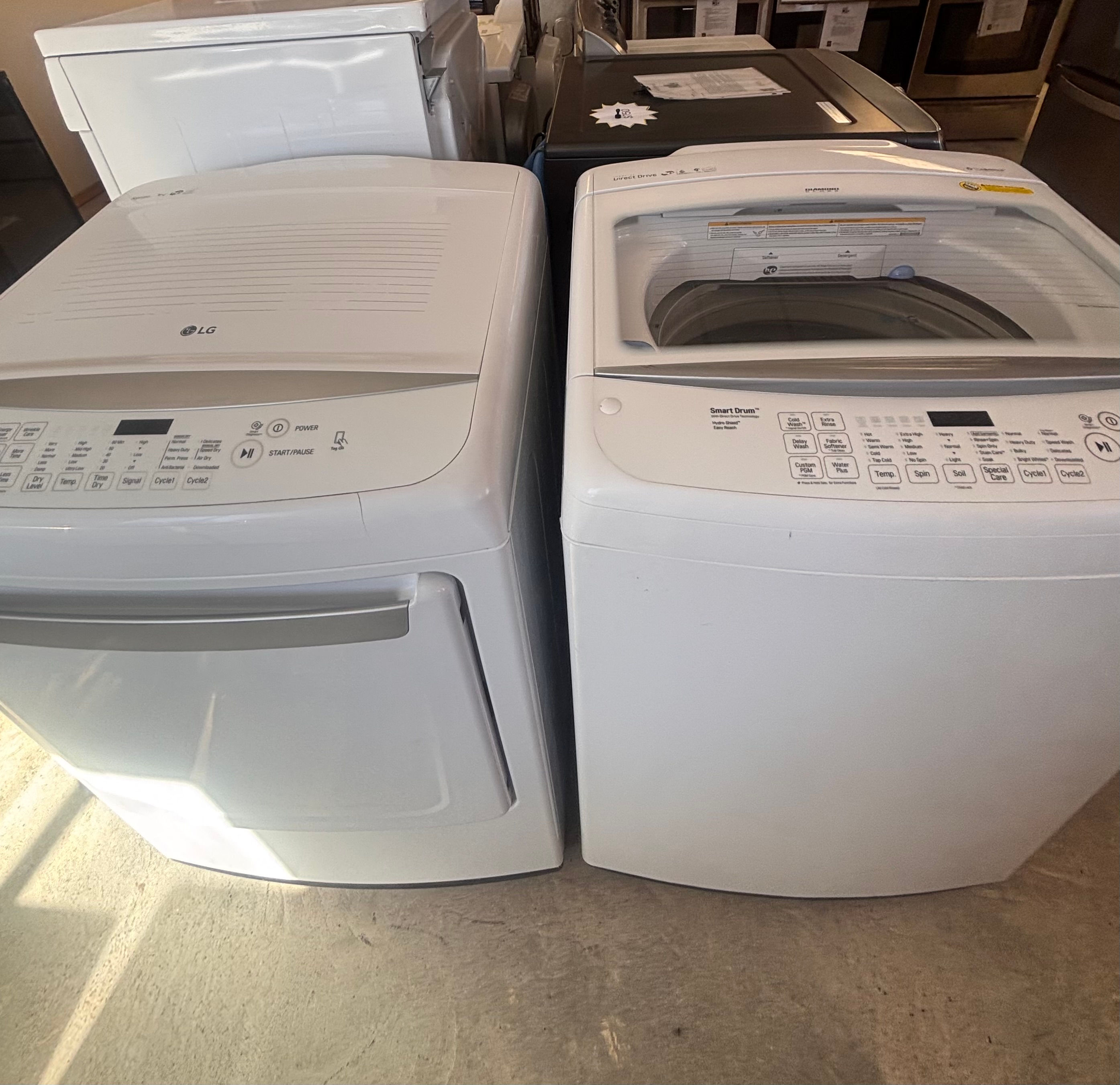 LG WASHER WT1501CW & LG ELECTRIC DRYER DLE1501W