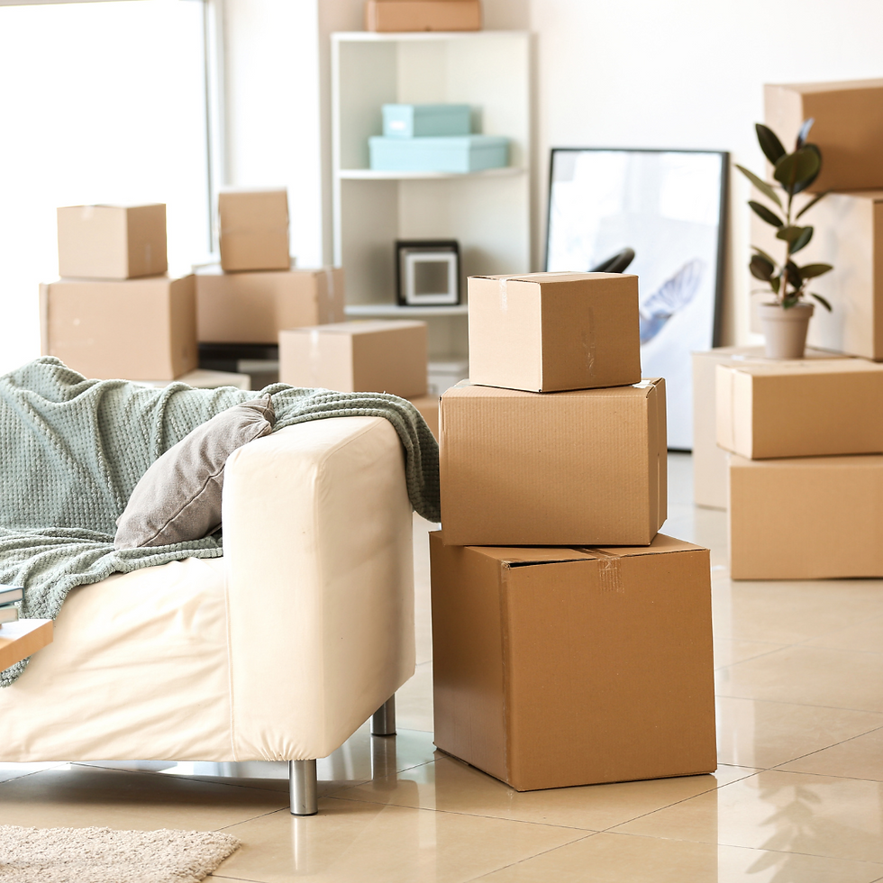 Moving boxes prepared for moving to a new home