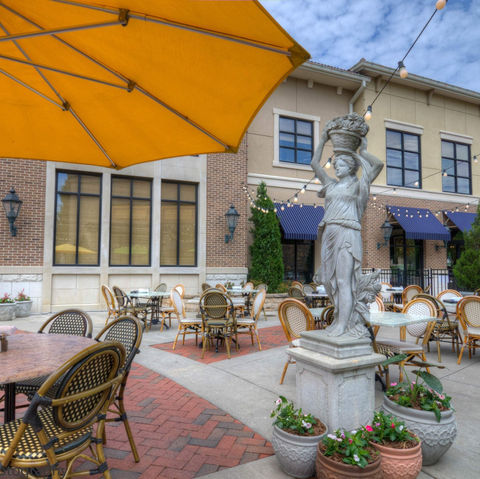 Beautiful statue on outdoor patio