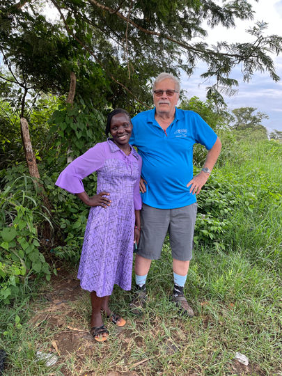 Medical team member gets a picture with a local