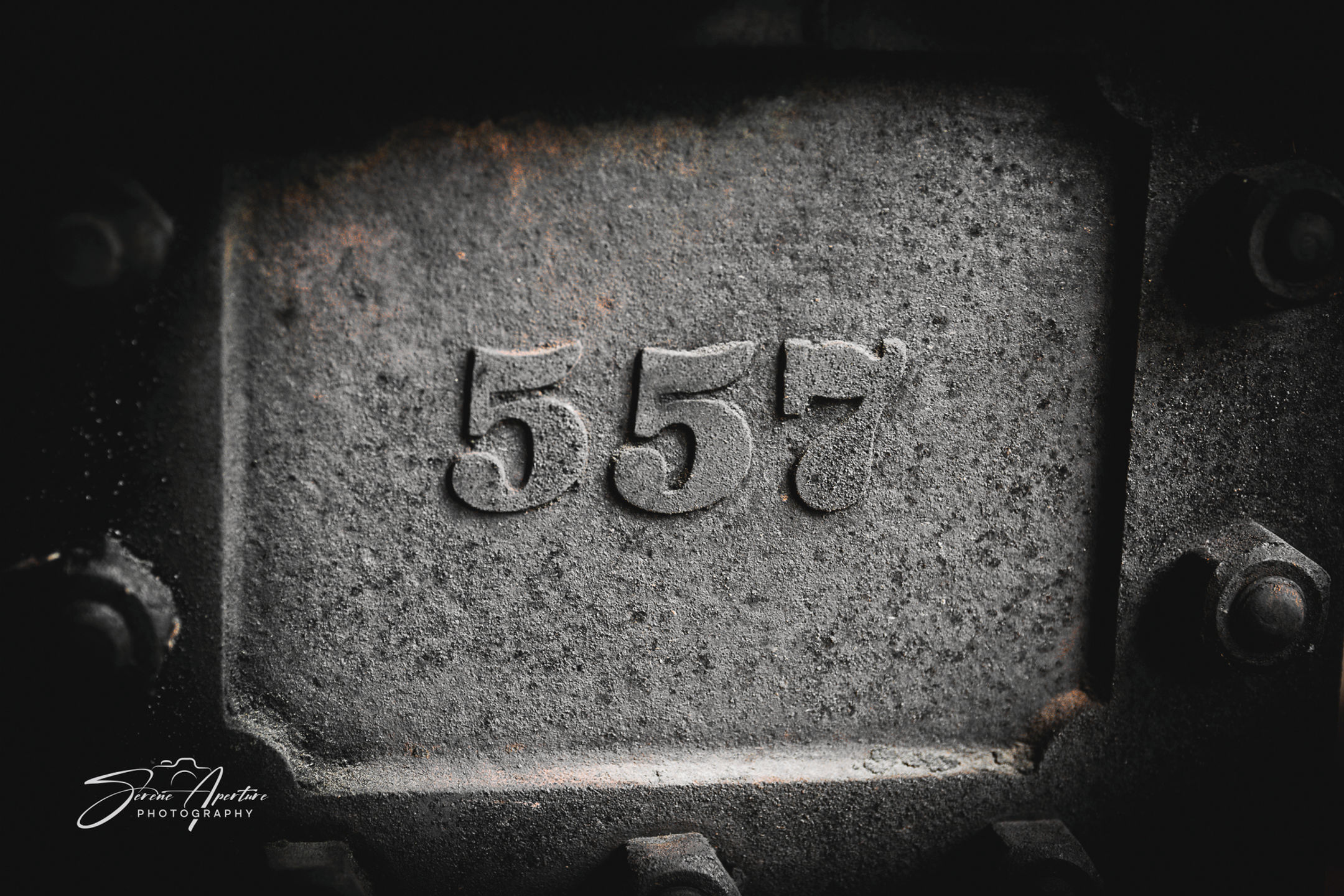 Weathered and worn 557 rustic place marker. Fine art perfect for home, office, lobbies, and more for all to enjoy!