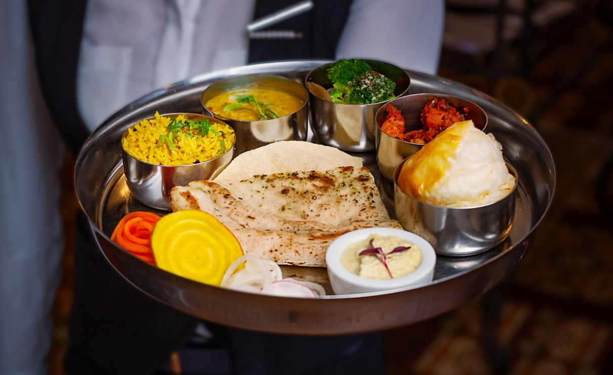 A vegetarian thali served at The Cook’s Tale