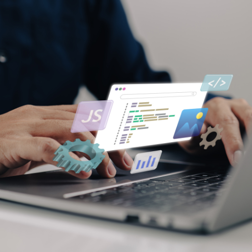 Eye-level view of a laptop displaying social media analytics dashboard