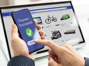 E-commerce store on a mobile device and laptop