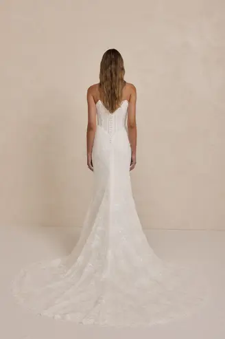 MWL dress, Made With Love bridal. plain wedding dress, MWL bride, Surrey wedding dresses,  simple wedding dresses, bridal boutique, madi lane, made with love, dama, evie young, boho wedding dress, older bride, fitted wedding dress, a line wedding dress, lace wedding dress.