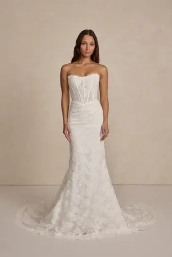 MWL dress, Made With Love bridal. plain wedding dress, MWL bride, Surrey wedding dresses, simple wedding dresses, bridal boutique, madi lane, made with love, dama, evie young, boho wedding dress, older bride, fitted wedding dress, a line wedding dress, lace wedding dress.