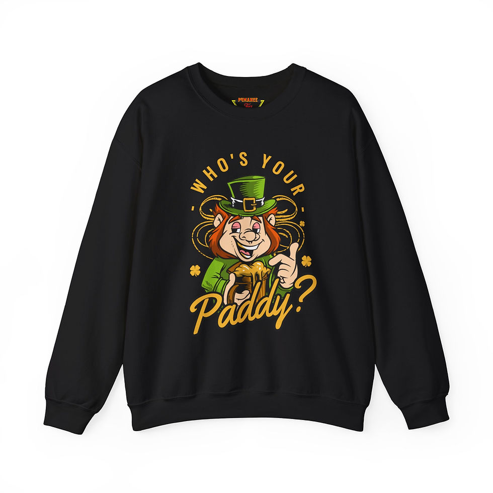 Thumbnail: St. Patrick’s Day Sweatshirt — "Who’s Your Paddy?" Leprechaun Graphic Crewneck