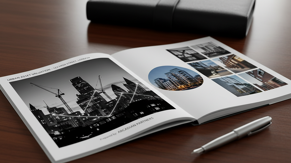 Close-up view of a property valuation report on a desk