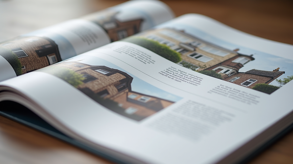 Close-up view of a UK property auction catalogue