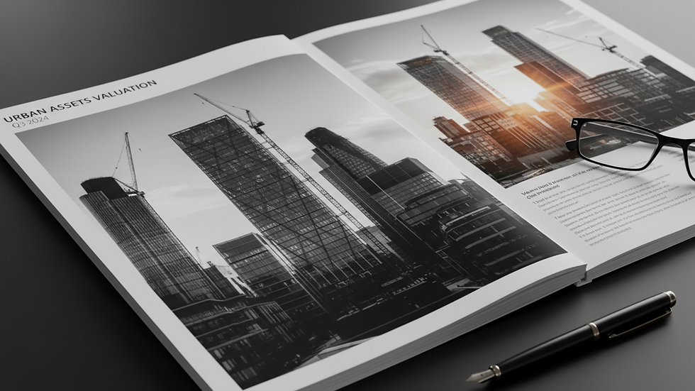 Close-up view of a property valuation report on a desk