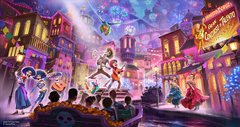 Artist rendering of new Coco-themed attraction coming to Disneyland Resort