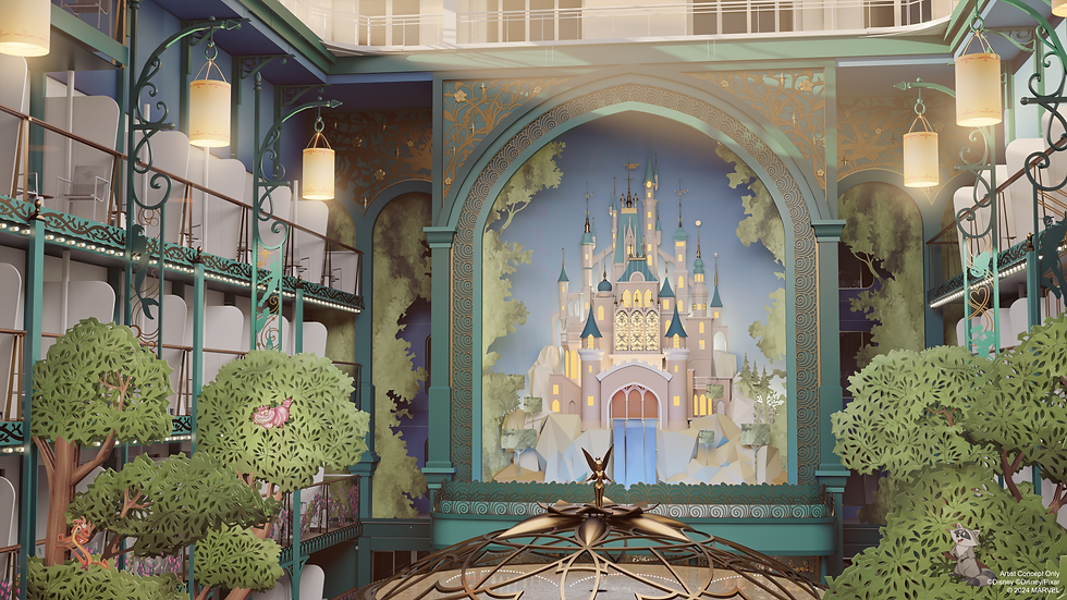 Artist rendering of Imagination Garden aboard Disney Adventure