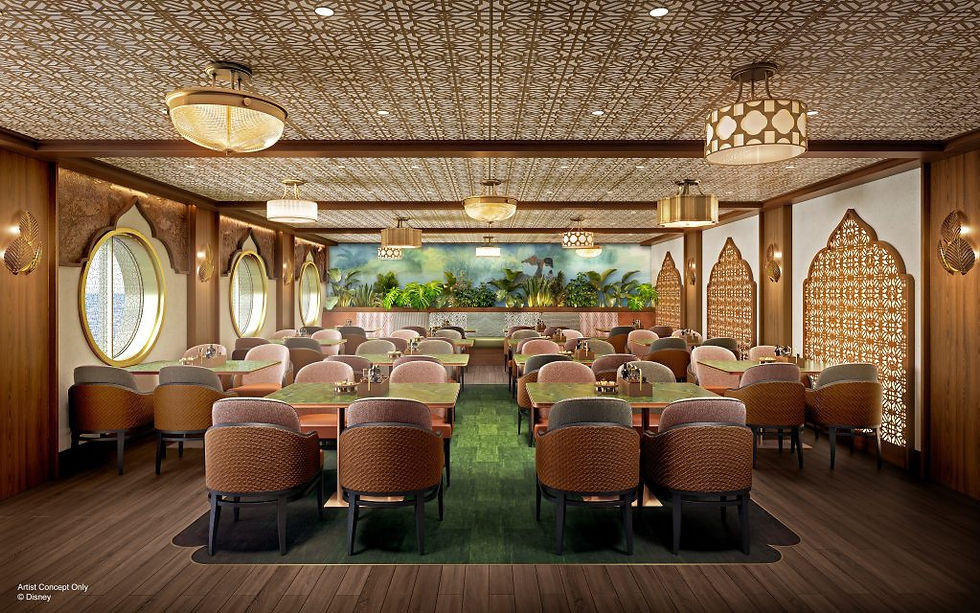 Artist rendering of Mowgli's Eatery aboard Disney Adventure