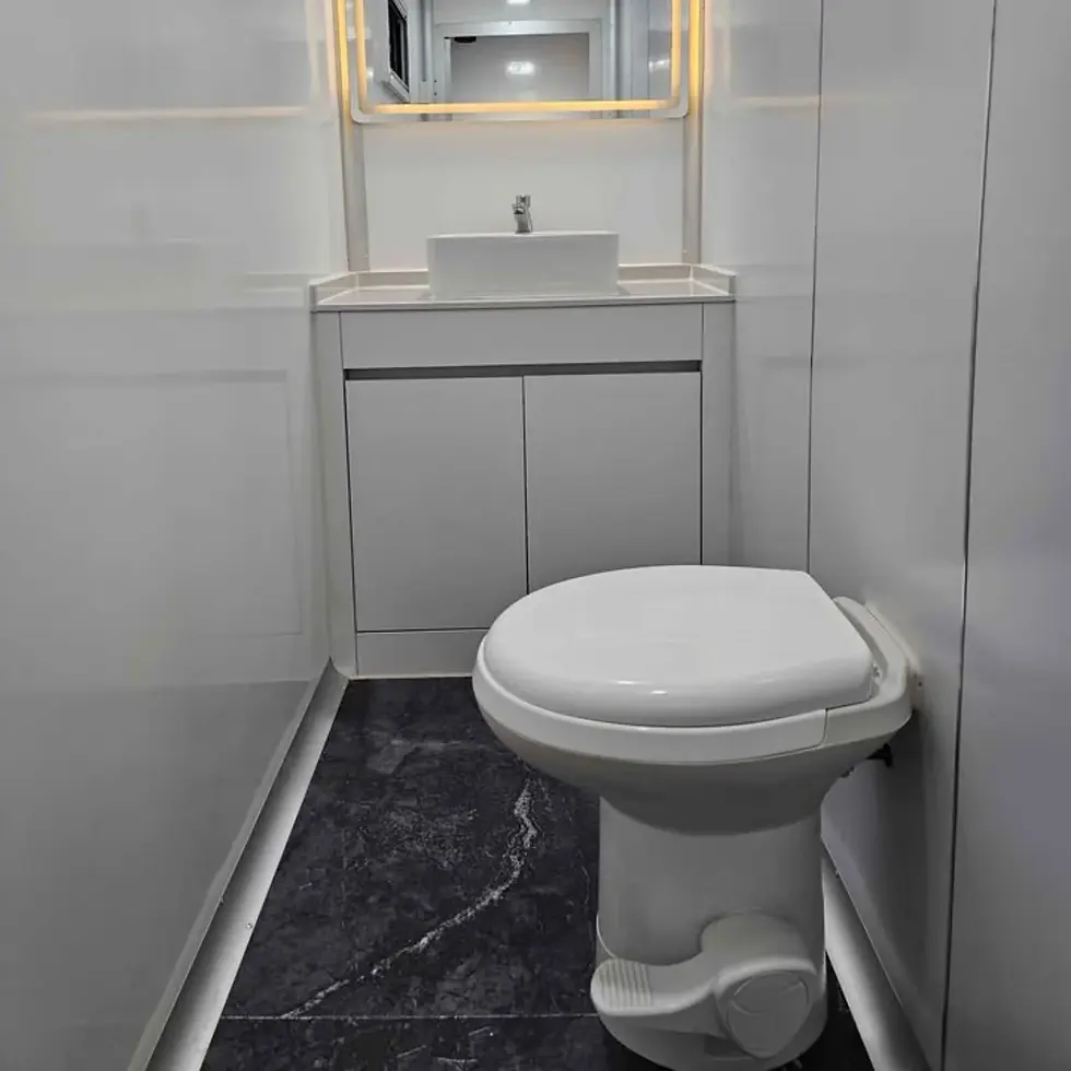 Thumbnail: Compact 2-Station Portable Restroom Trailer - White Event Bathroom Unit