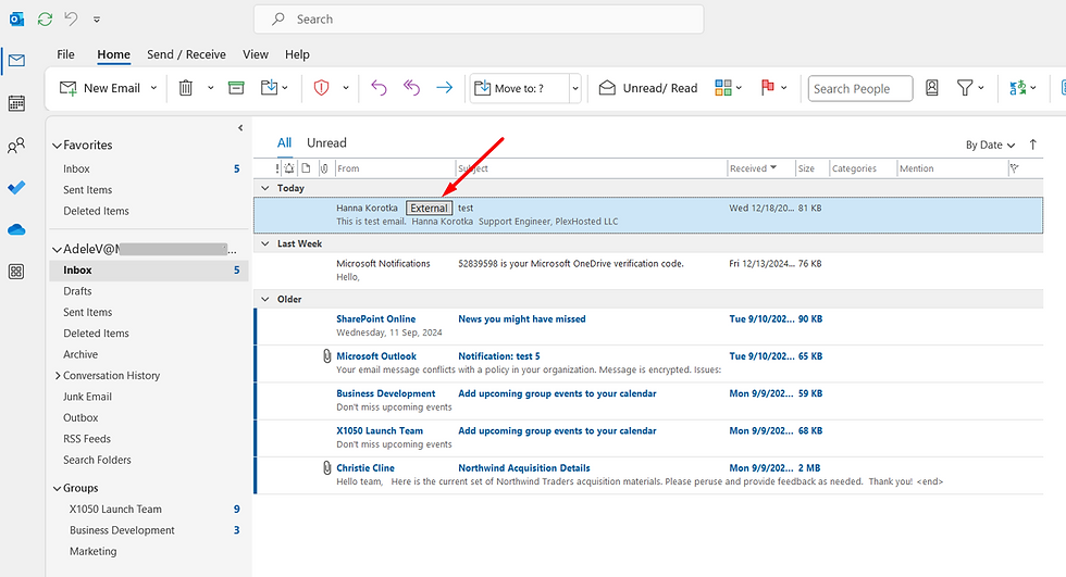 External tag in the mailbox
