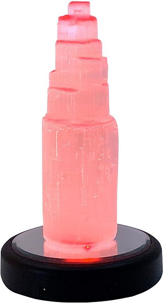 Selenite Tower 6" red - $26