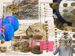 geological Collage. Stones, sediments, 3d prints