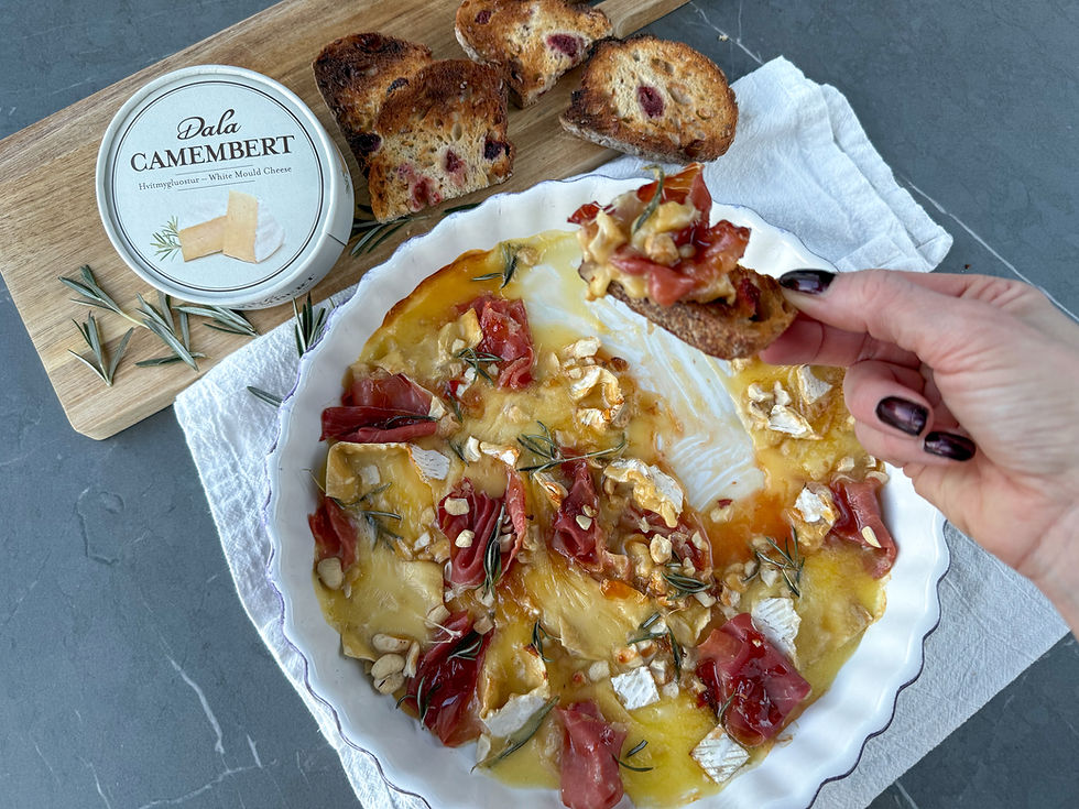 Bakaður Camembert með parmaskinku og hunangi