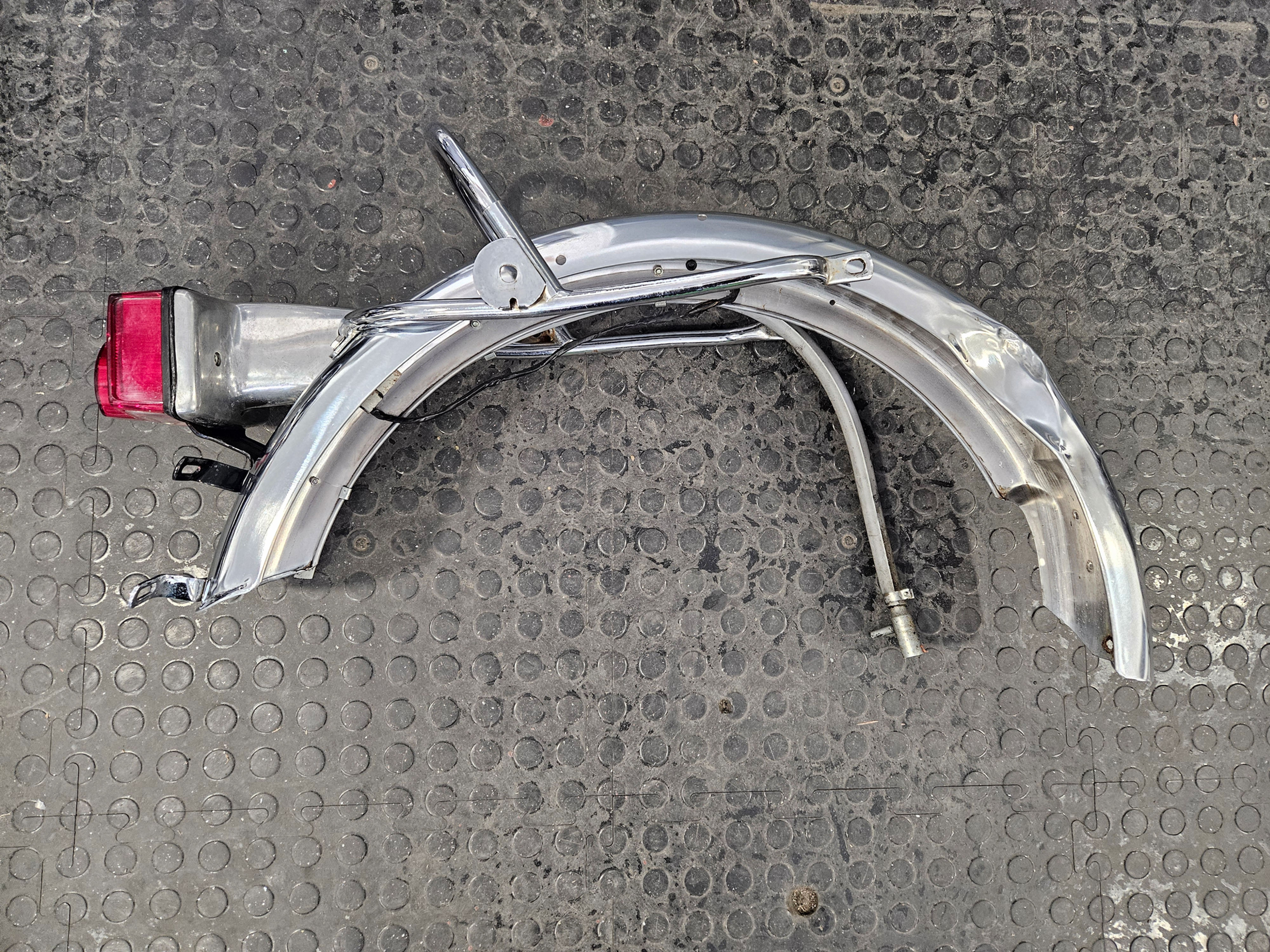 Triumph T140 Bonneville Complete rear Mudguard and Light unit side view