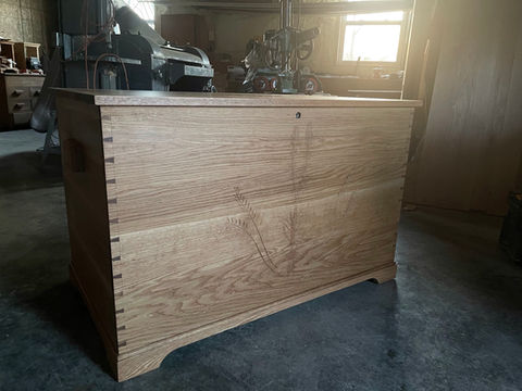 Handmade blanket chest hand cut dovetails wedding gift