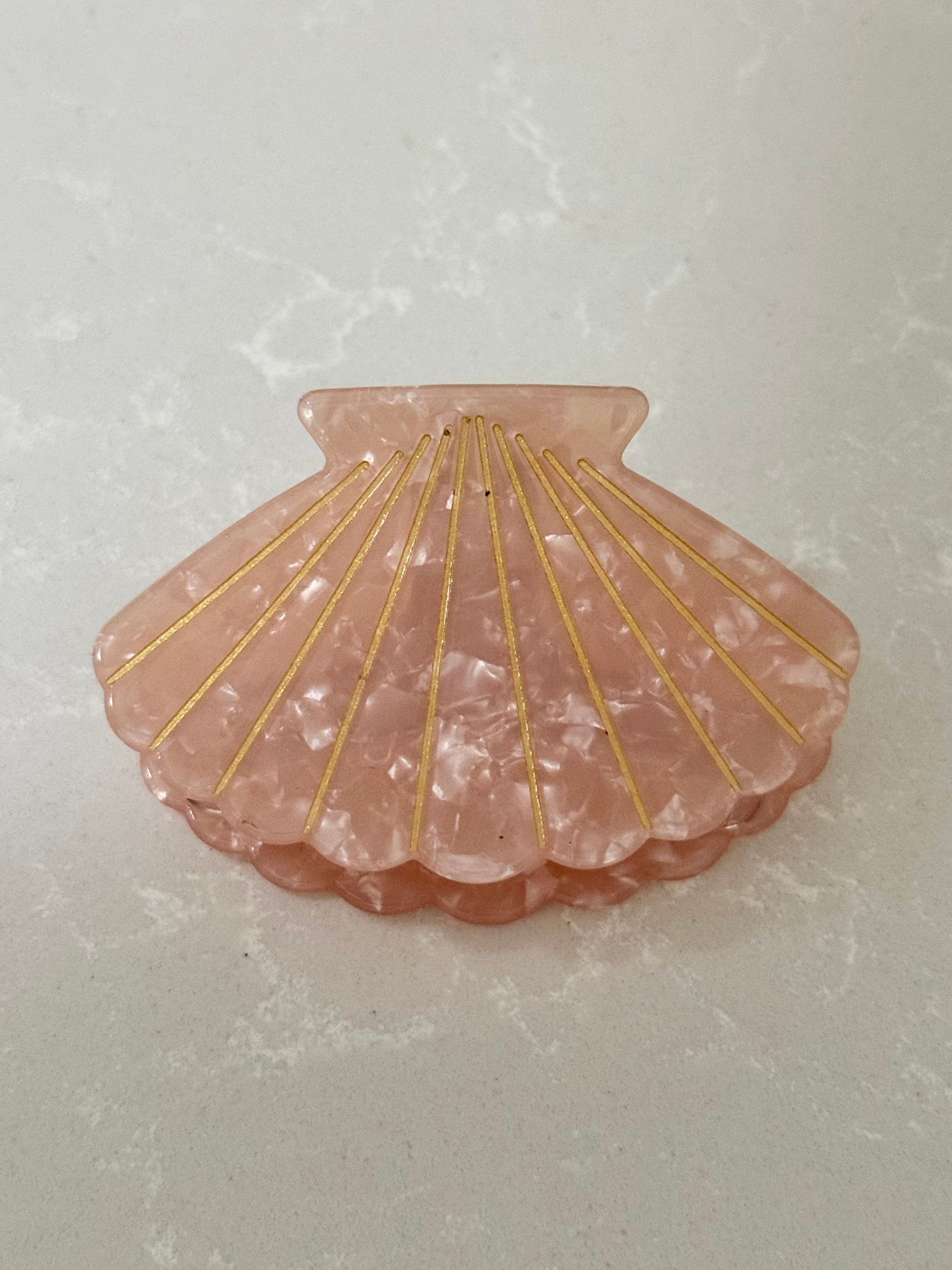 Pembe Deniz Kabuğu Kemik Mandal Toka