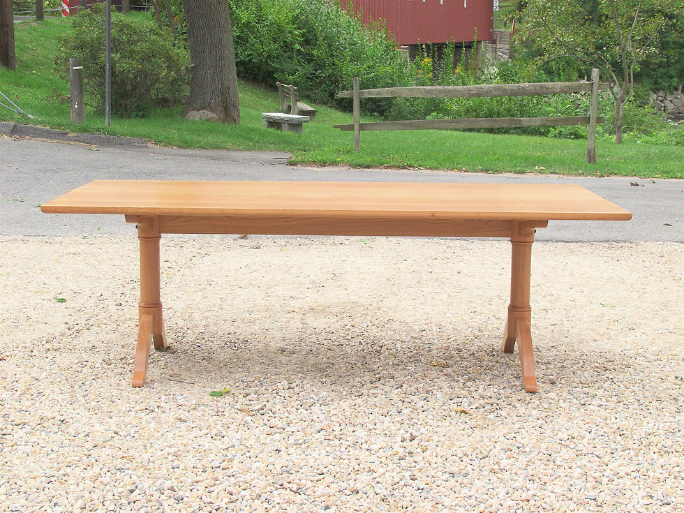Turned Leg Arched Trestle Table