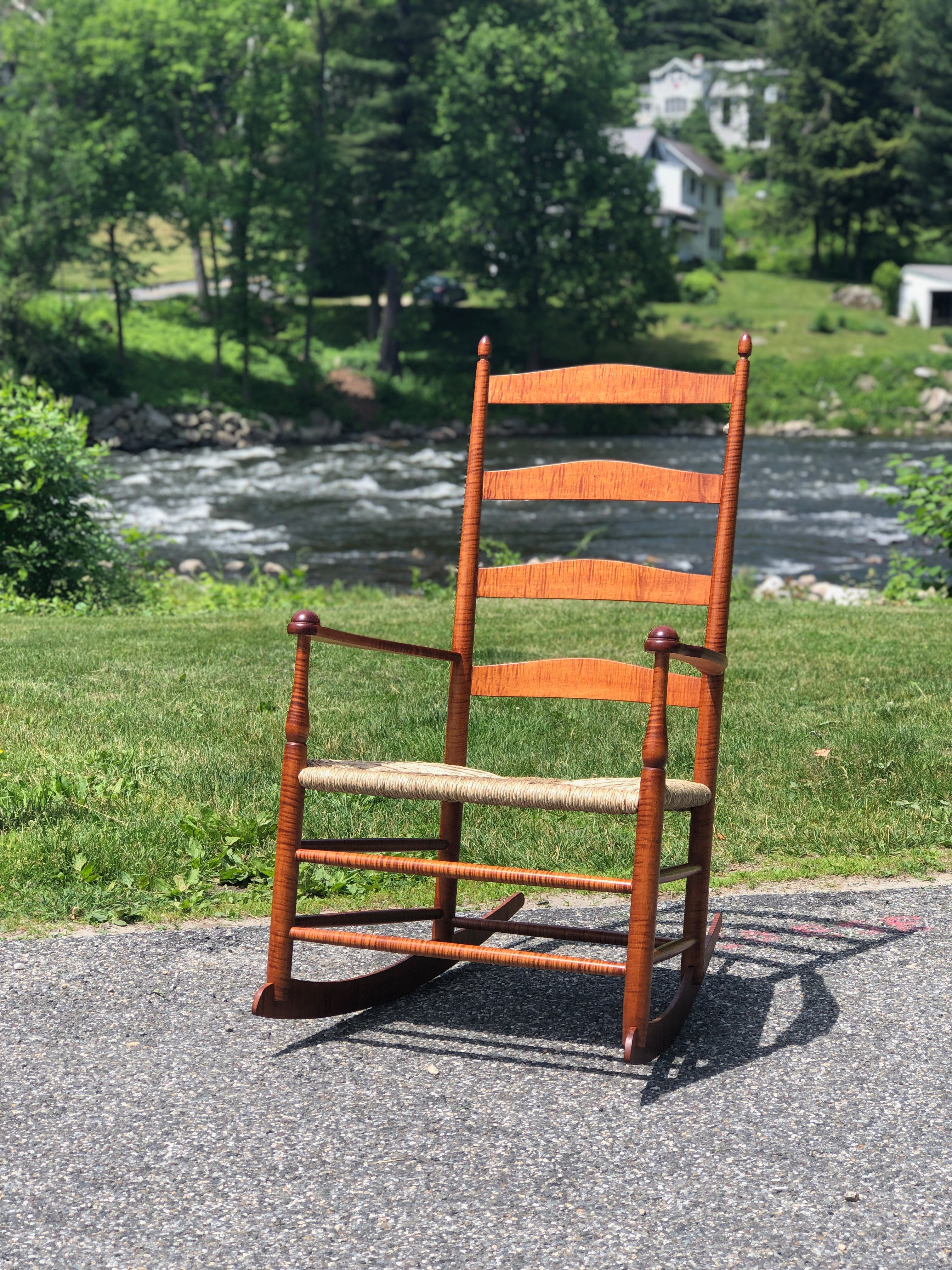 Mt. Lebanon #7 Tiger Maple Slat Back Rocker | ingersoll ...