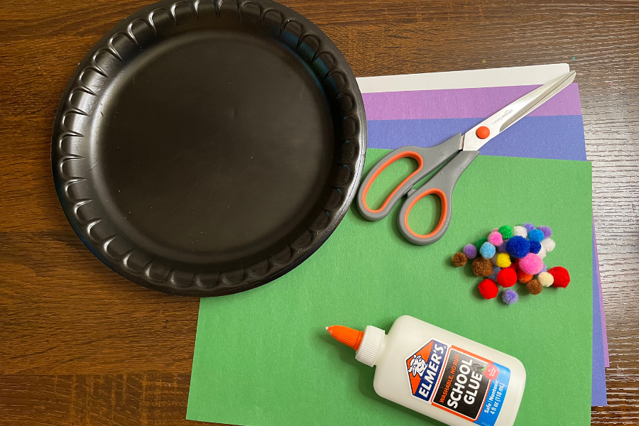Paper Plate Christmas Wreath Materials