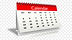 Desk calendar showing dates