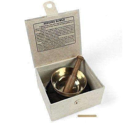 Thumbnail: Large Brass Singing Bowl Gift Set: Produces A Rich, Full Sound
