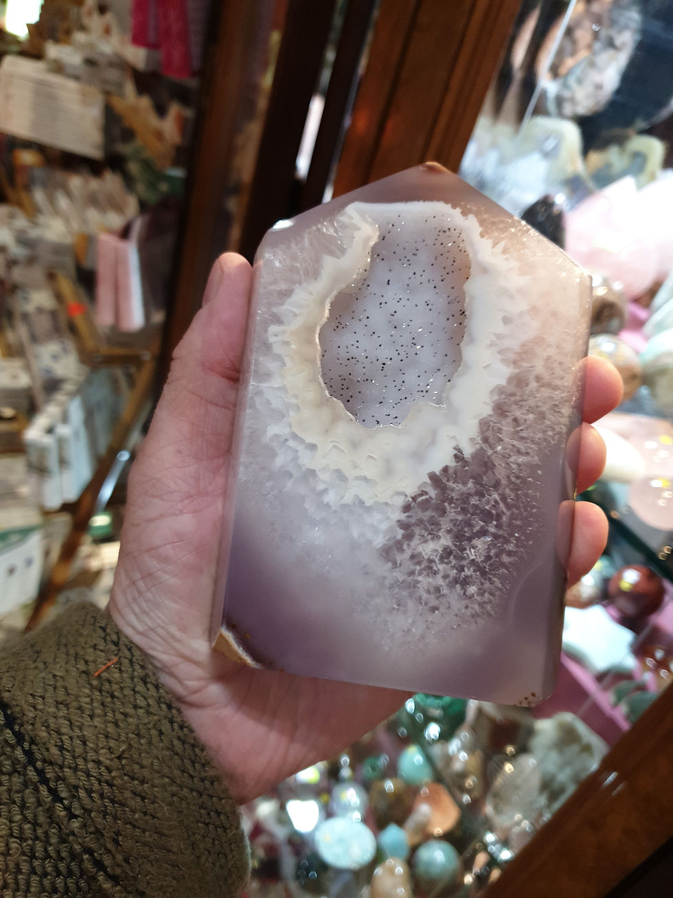 Thumbnail: Polished Druzy Agate Point 130 mm x 100 mm