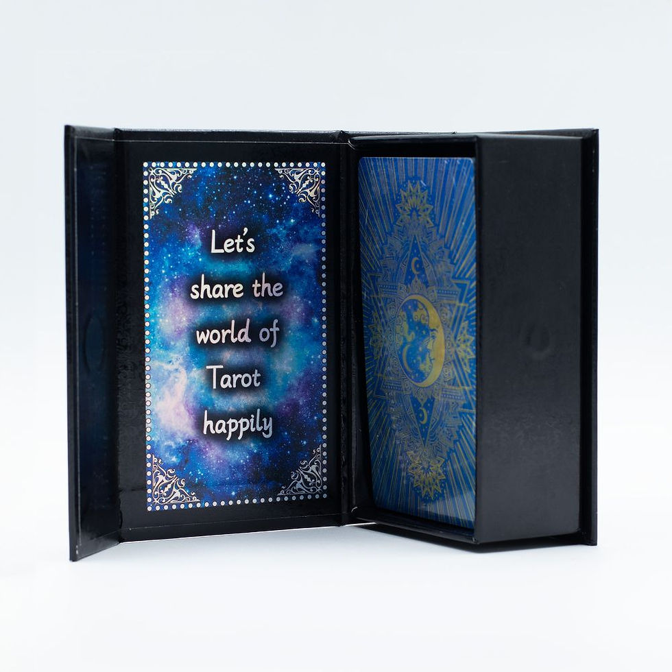 Thumbnail: Blue Foil Tarot Card Set - Moon Face - with booklet