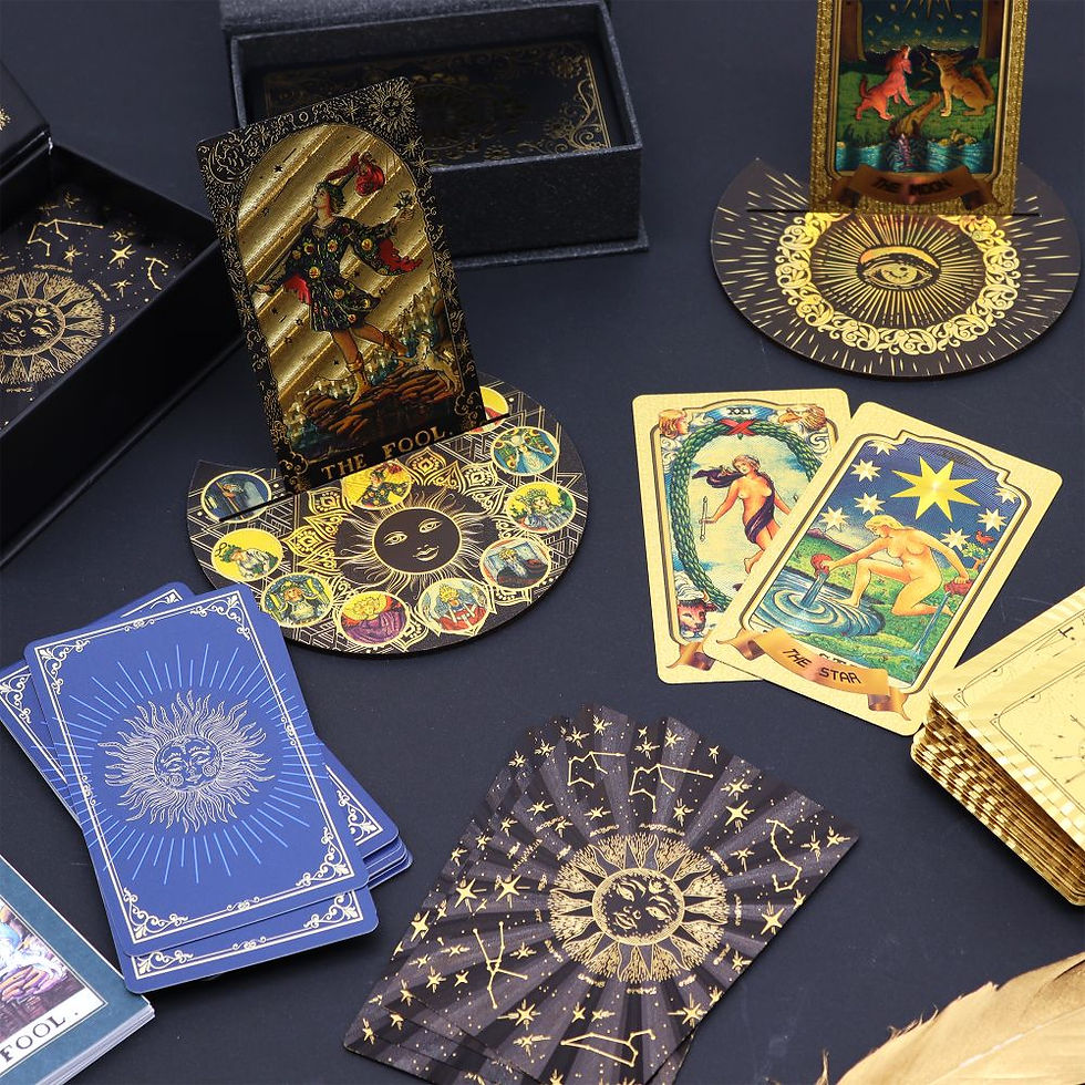 Thumbnail: Gold Foil Tarot Card Set - with booklet
