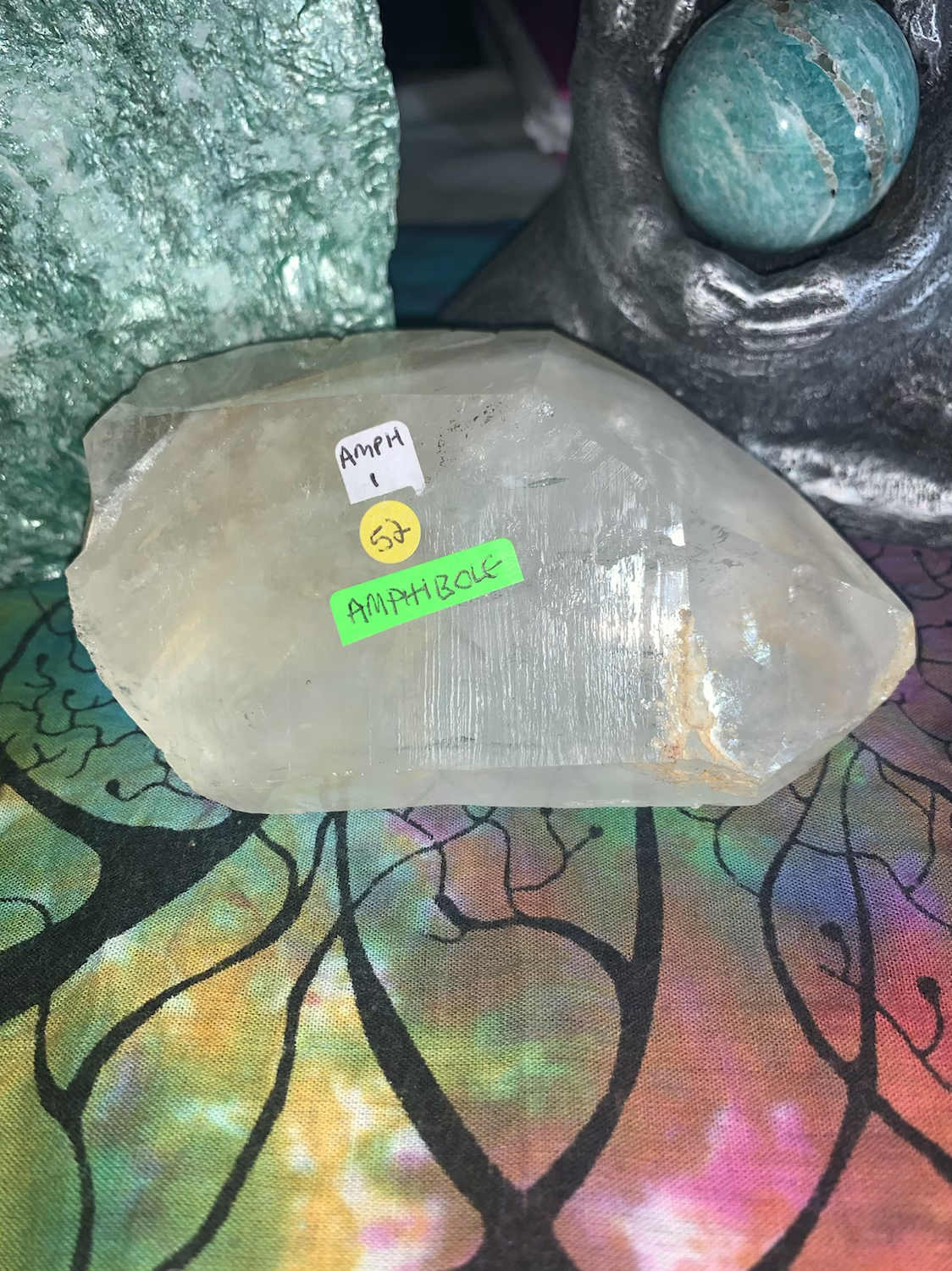 Amphibole Quartz Crystal Point