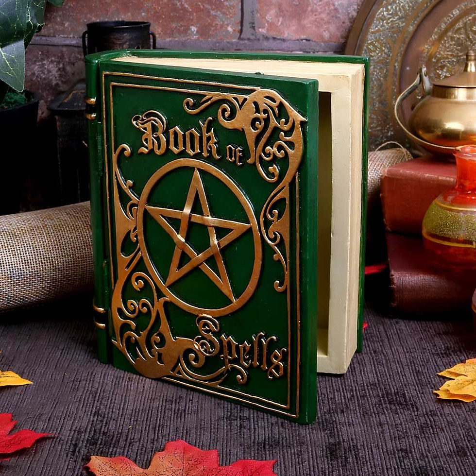 Thumbnail: Book of Spells Secret Jewellery Trinket Storage Box